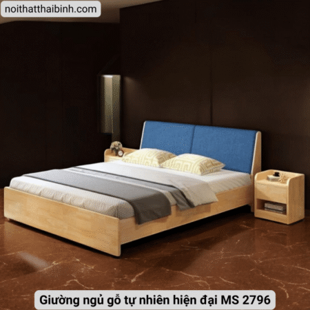 Giường ngủ gỗ tự nhiên hiện đại MS 2796