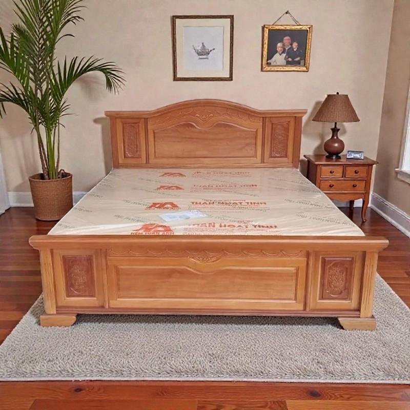 Giường gỗ tự nhiên vân đinh hương MS 2789 6 Giường ngủ gỗ tự nhiên vân đinh hương