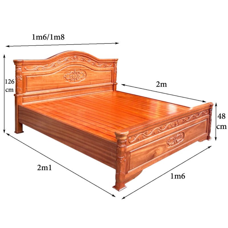 Giường ngủ gỗ xoan đào MS 3186 - Ảnh 5