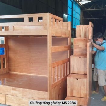 Giường tầng gỗ đẹp MS 2084 Giường tầng gỗ đẹp MS 2084