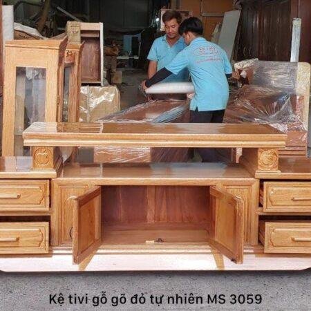 Kệ tivi gỗ gõ đỏ MS 3059