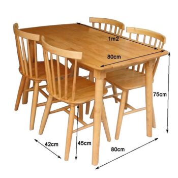 Bàn ăn gỗ 4 ghế MS 3089