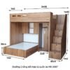 Giường tầng kết hợp tủ quần áo MS 3087 - Ảnh 4