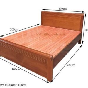 Giường gỗ tự nhiên cao cấp MS 9874 Giường gỗ tự nhiên cao cấp MS 9874