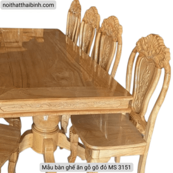 Mẫu bàn ghế ăn gỗ gõ đỏ MS 3151 Mẫu bàn ghế ăn gỗ gõ đỏ MS 3151