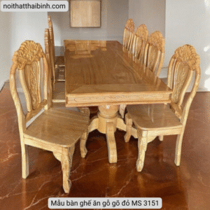Mẫu bàn ghế ăn gỗ gõ đỏ MS 3151