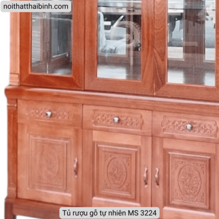 Tủ rượu phòng khách gỗ tự nhiên MS 3224 10 Tủ rượu phòng khách gỗ tự nhiên MS 3224