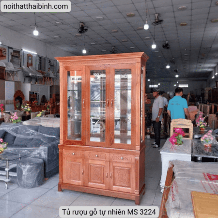 Tủ rượu phòng khách gỗ tự nhiên MS 3224 9 Tủ rượu phòng khách gỗ tự nhiên MS 3224