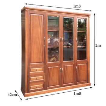 Tủ tài liệu gỗ xoan đào tự nhiên MS 3192 Tủ tài liệu gỗ xoan đào tự nhiên MS 3192