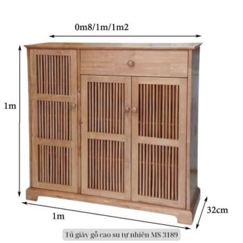 Tủ giày gỗ cao su tự nhiên MS 3189