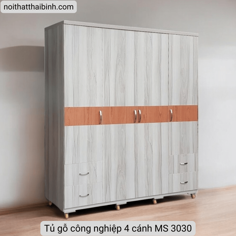 Tủ gỗ công nghiệp 4 cánh MS 3030