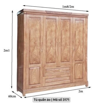 Tủ quần áo gỗ 4 cánh MS 3171