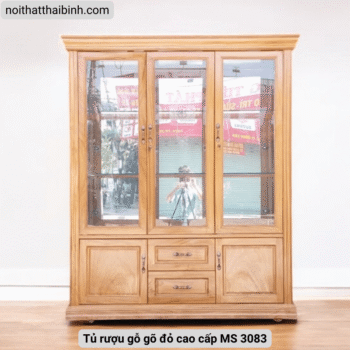 Tủ rượu gỗ gõ đỏ cao cấp MS 3083 Tủ rượu gỗ gõ đỏ cao cấp MS 3083