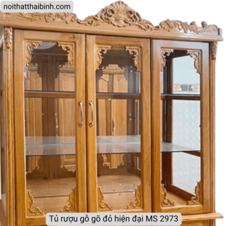 Tủ rượu gỗ gõ đỏ hiện đại MS 2973