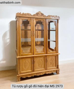 Tủ rượu gỗ gõ đỏ hiện đại MS 2973