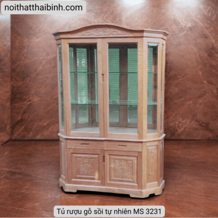 Tủ rượu gỗ sồi tự nhiên cao cấp MS 3231 10 Tủ rượu gỗ sồi tự nhiên cao cấp MS 3231