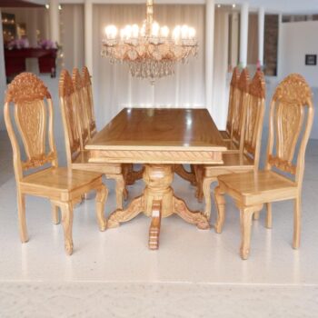 Bộ bàn ăn 8 ghế gỗ gõ đỏ MS 3197