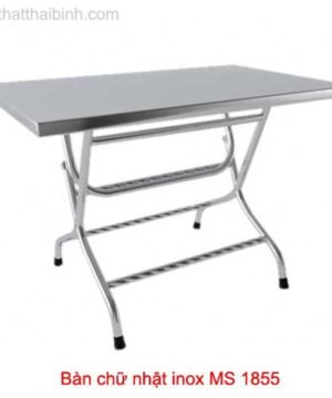 Bàn ăn inox chữ nhật MS 1855