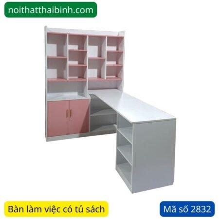 Bàn làm việc liền tủ sách MS 2832