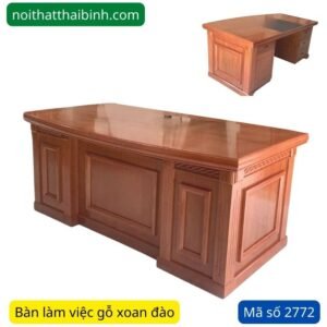 Bàn văn phòng gỗ xoan đào MS 2772