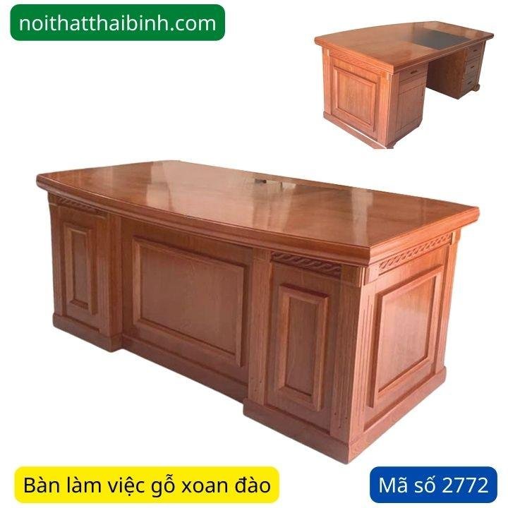 Bàn văn phòng gỗ xoan đào MS 2772