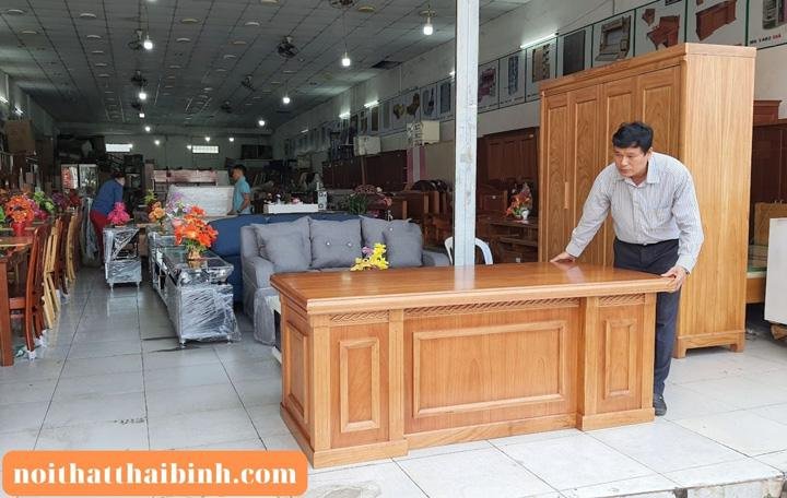 Bàn làm việc gỗ xoan đào MS 2726 - Ảnh 4