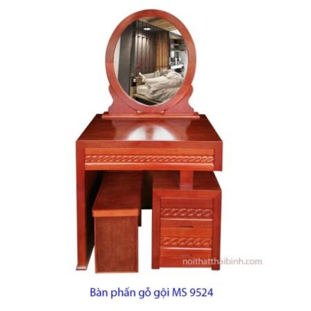 Bàn trang điểm gỗ tự nhiên MS 9524 Giá 0m8 = 4.100.000