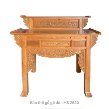Bàn thờ gia tiên 2 tầng gỗ gõ đỏ MS 2630 | GIAO HỎA TỐC TPHCM