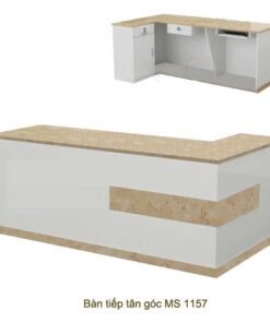 Bàn quầy tiếp tân góc vân đá MS 1157