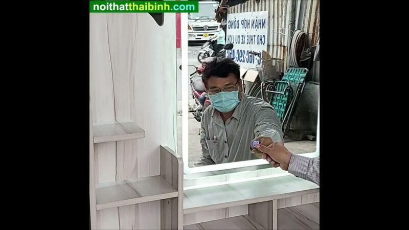 Bàn trang điểm kính đèn cảm ứng MS 2145 - Ảnh 4