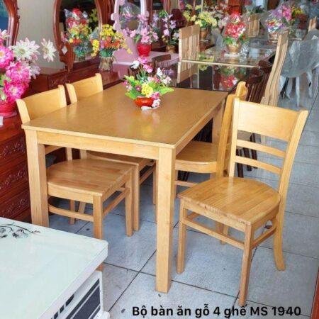 Bộ bàn ăn gỗ tự nhiên 4 ghế MS 2940 7 Bộ bàn ăn gỗ tự nhiên 4 ghế MS 2940