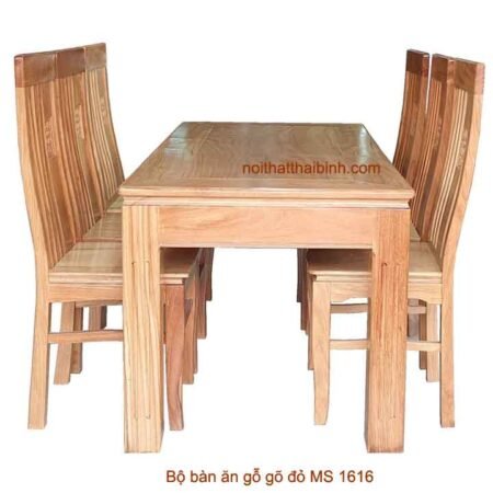 Bộ bàn ăn gỗ gõ 6 ghế MS 1616