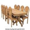 Bộ bàn ăn gỗ gõ đỏ tự nhiên 8 ghế MS 2911