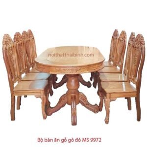 Bộ bàn ăn gỗ gỏ đỏ 8 ghế MS 9972 Giá bán = 32.000.000 đ
