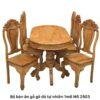 Bộ bàn ăn gỗ gõ đỏ tự nhiên MS 2903