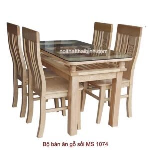 Bộ bàn ăn gỗ sồi 4 ghế MS 1074 Giá bộ= 7,500,000đ giảm còn= 6,500,000đ