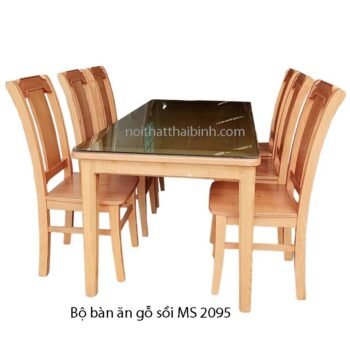 Bộ bàn ăn gỗ sồi 6 ghế MS 2095