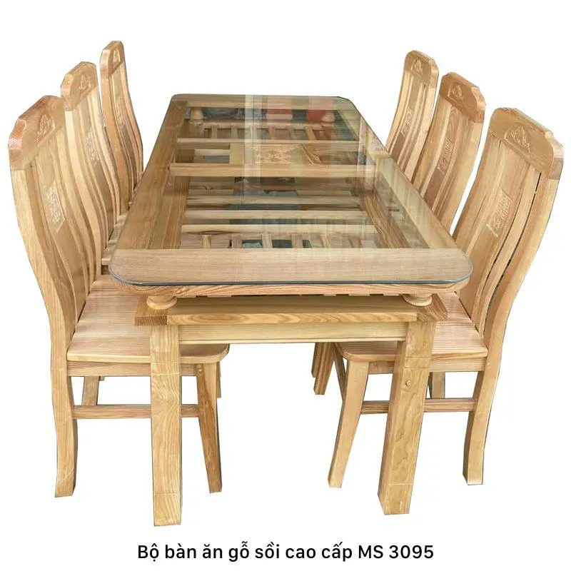 Bộ bàn ăn 6 ghế gỗ tự nhiên MS 3095 - Ảnh 7