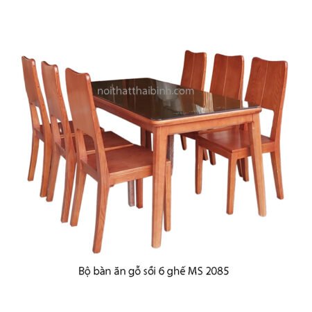 Bộ bàn ăn gỗ sồi 6 ghế MS 2085