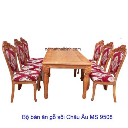 Bộ bàn ăn gỗ sồi Châu Âu MS 9508 Giá bộ = 29.000.000
