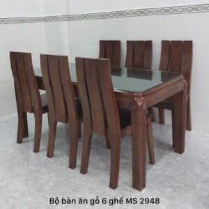Bộ bàn ăn gỗ cao cấp 6 ghế MS 2948