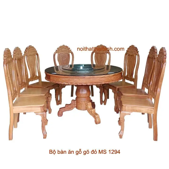 Bộ bàn tròn 8 ghế gỗ gõ đỏ MS 1294 Giá bán = 41.000.000đ giảm còn = 37.000.000đ