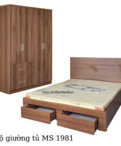 Bộ giường ngủ tủ quần áo MS 1981