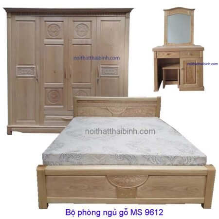 Bộ nội thất phòng ngủ gỗ sồi MS 9612 Giá bộ = 22.000.000