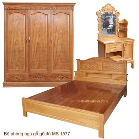 Bộ phòng ngủ gỗ gõ đỏ MS 1577