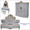 Bộ phòng ngủ hoa văn dát vàng MS 9250 Giá bộ : 52.500.000 - Hình ảnh 2