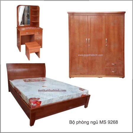 Bộ phòng ngủ vân gỗ xoan MS 9268 Giá bộ = 11.600.000