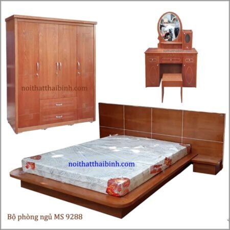 Bộ phòng ngủ phủ vân gỗ cao cấp MS 9288 Giá bộ = 19.300.000