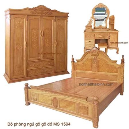 Bộ phòng ngủ gỗ gõ đỏ MS 1594