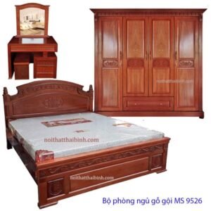 Bộ phòng ngủ gỗ tự nhiên MS 9526 Giá bộ = 32.200.000